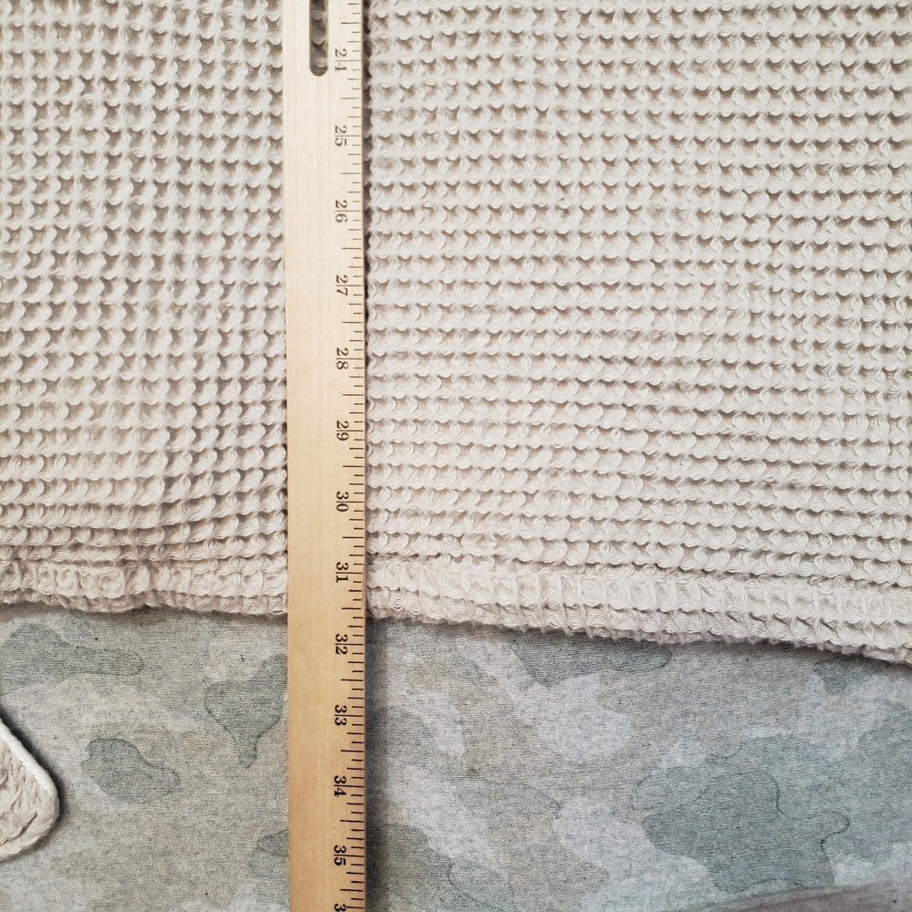 Boll & Branch Robe Womens Tan Open Front Belted Half Sleeve - Picture 9 of 11